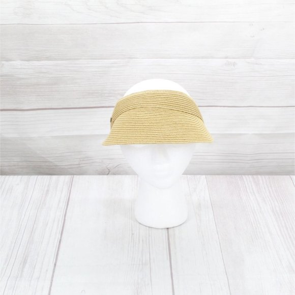 Scala Collezione Viviana Straw Braid Soft Sewn Brim Sun Visor One Size - Picture 4 of 8